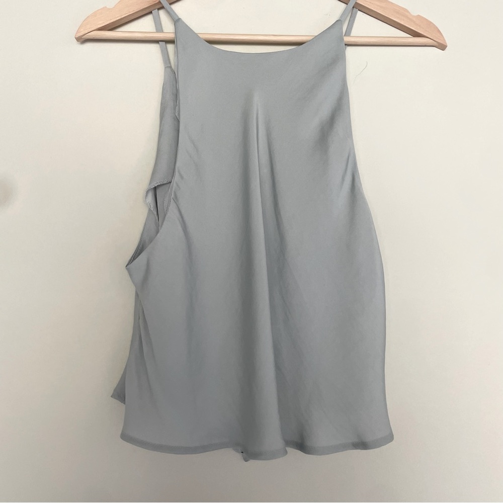 Free People Intimately Sneak A Peak Powder Blue Spaghetti Strap Ruched Tie Crop